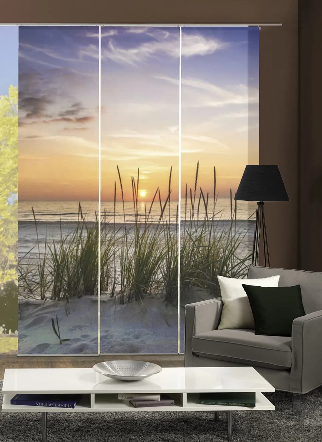 Evening Schiebegardine 60 x 245 cm natur 3 St.