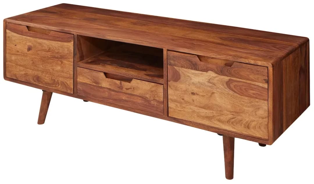 TV Lowboard 135 cm Braun Holz