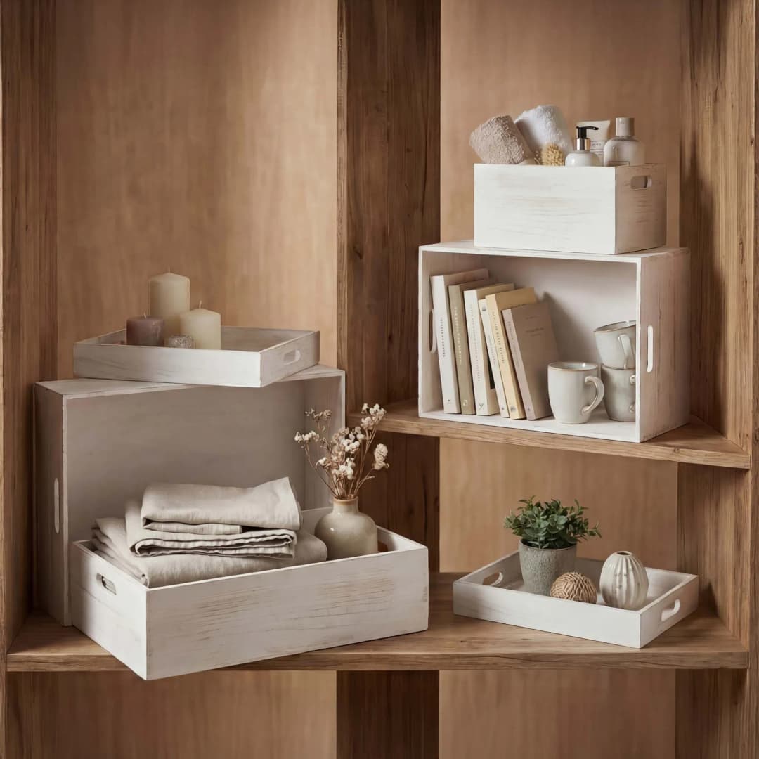 Holzbox MCW-C20 6-tlg. weiß shabby