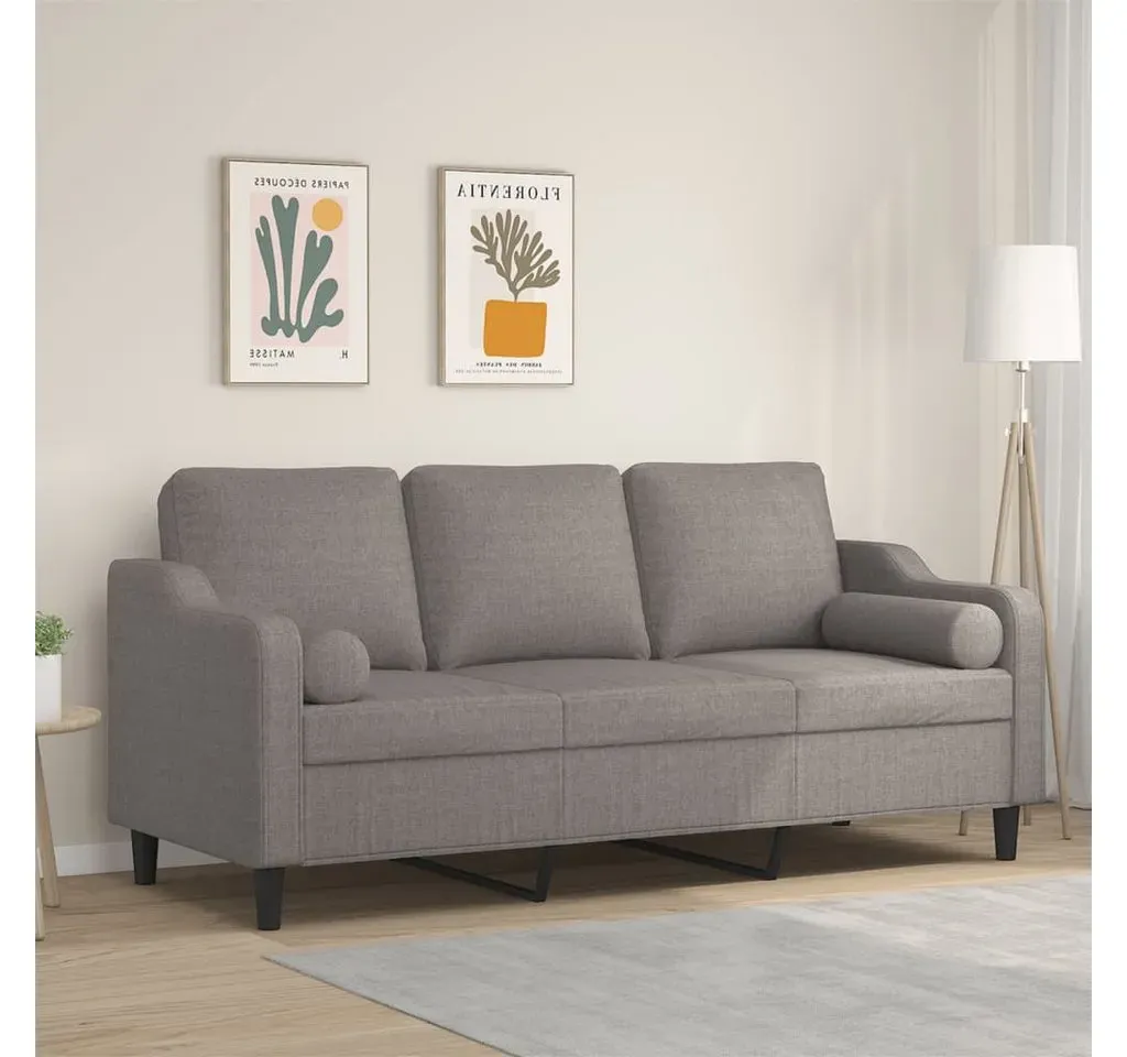 Couch Polyester 3-Sitzer Schwarz