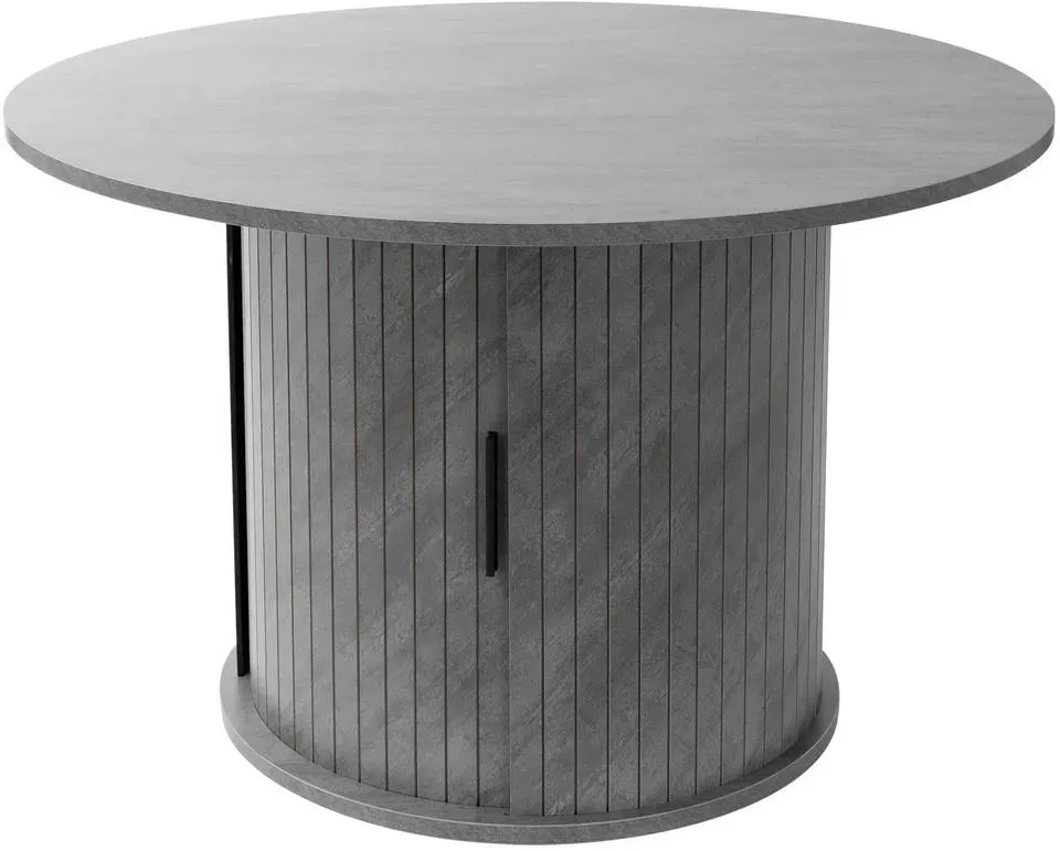 Runder Couchtisch Grau Holz 80 x 50 cm