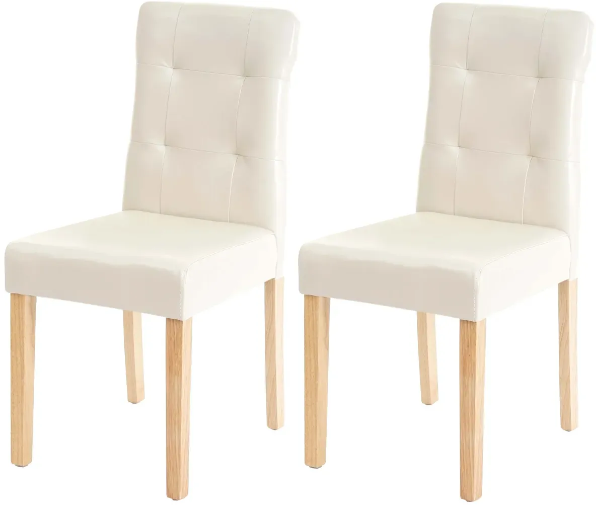 Esszimmerstuhl HWC-E58 Kunstleder creme