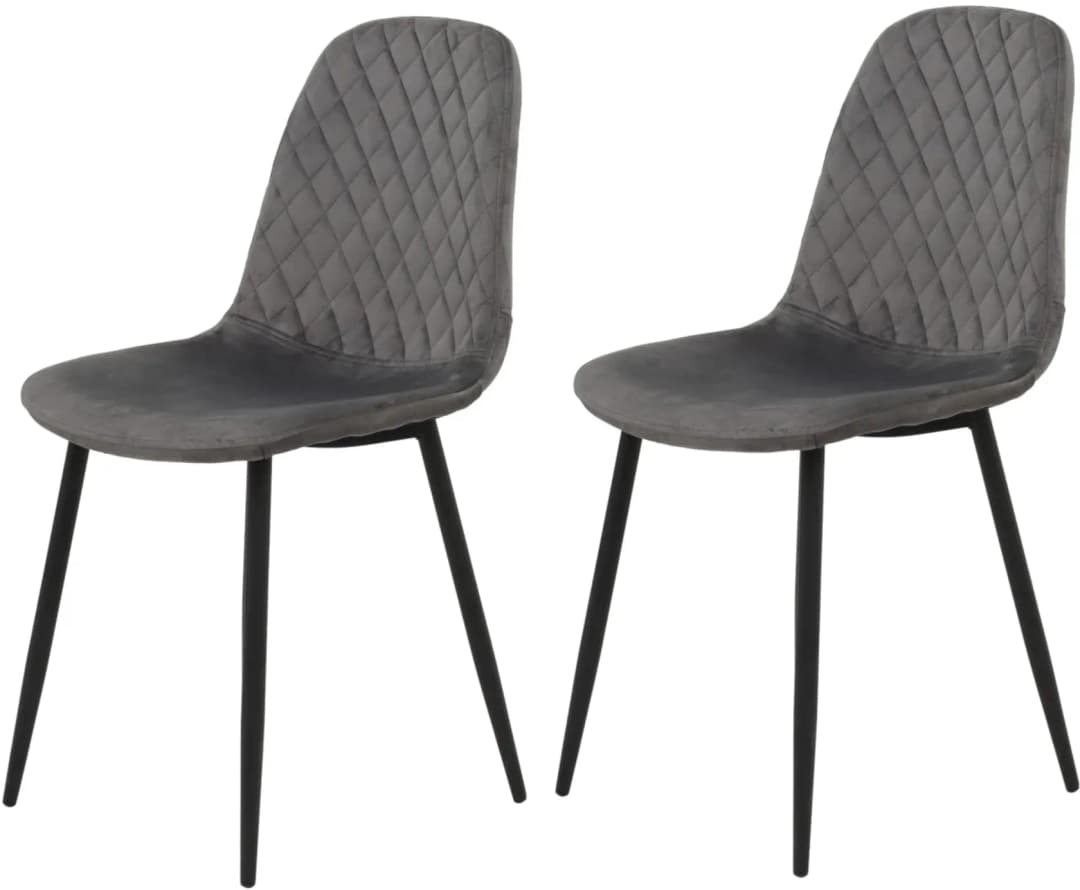 Polsterstuhl MIRA Stoff grau 2er Set