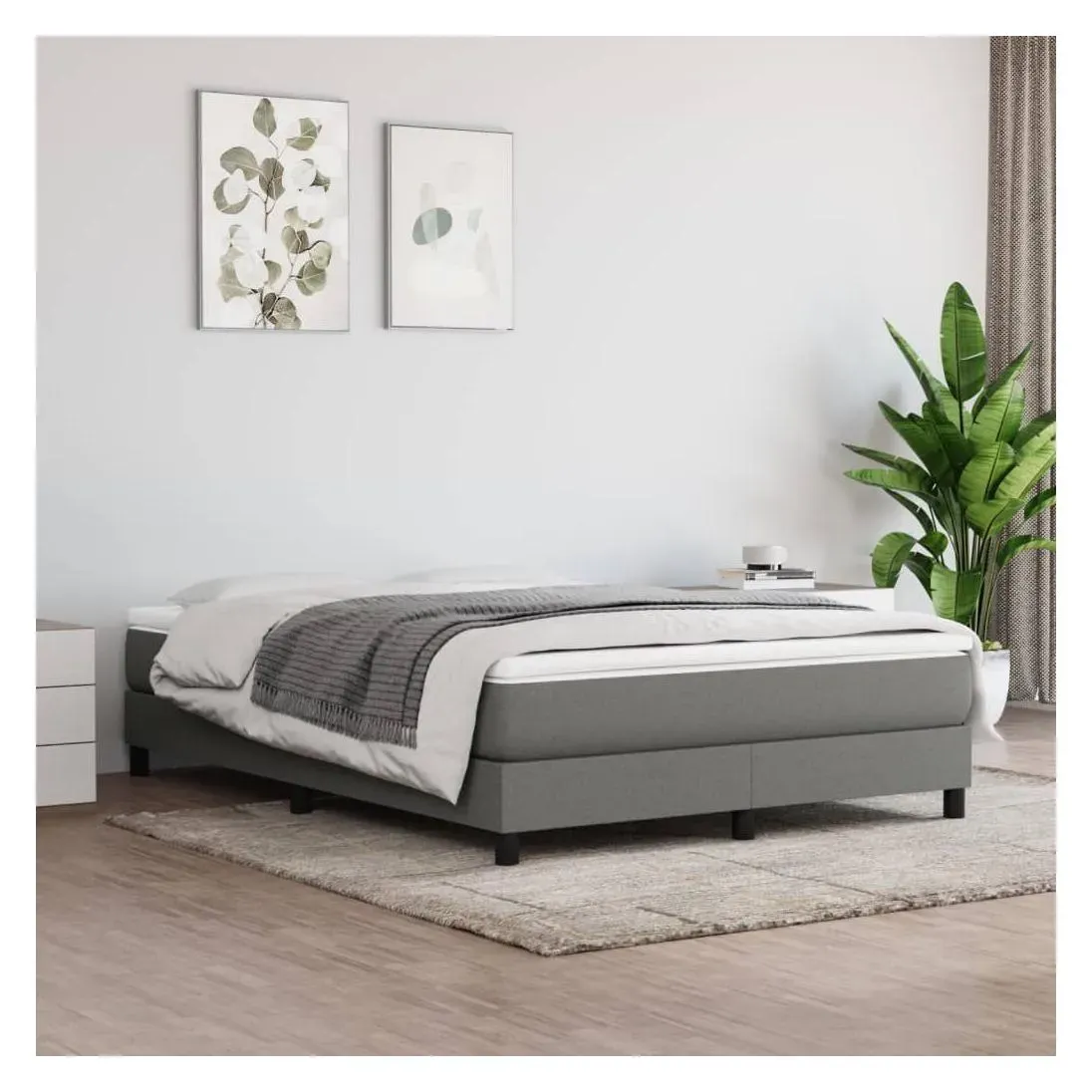 Boxspringbett 160 x 200 cm Dunkelgrau