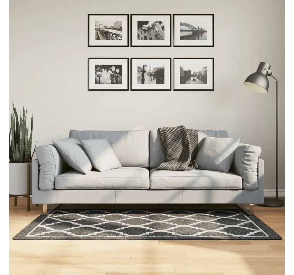Lia Teppich 80 x 150 cm Schwarz/Weiß