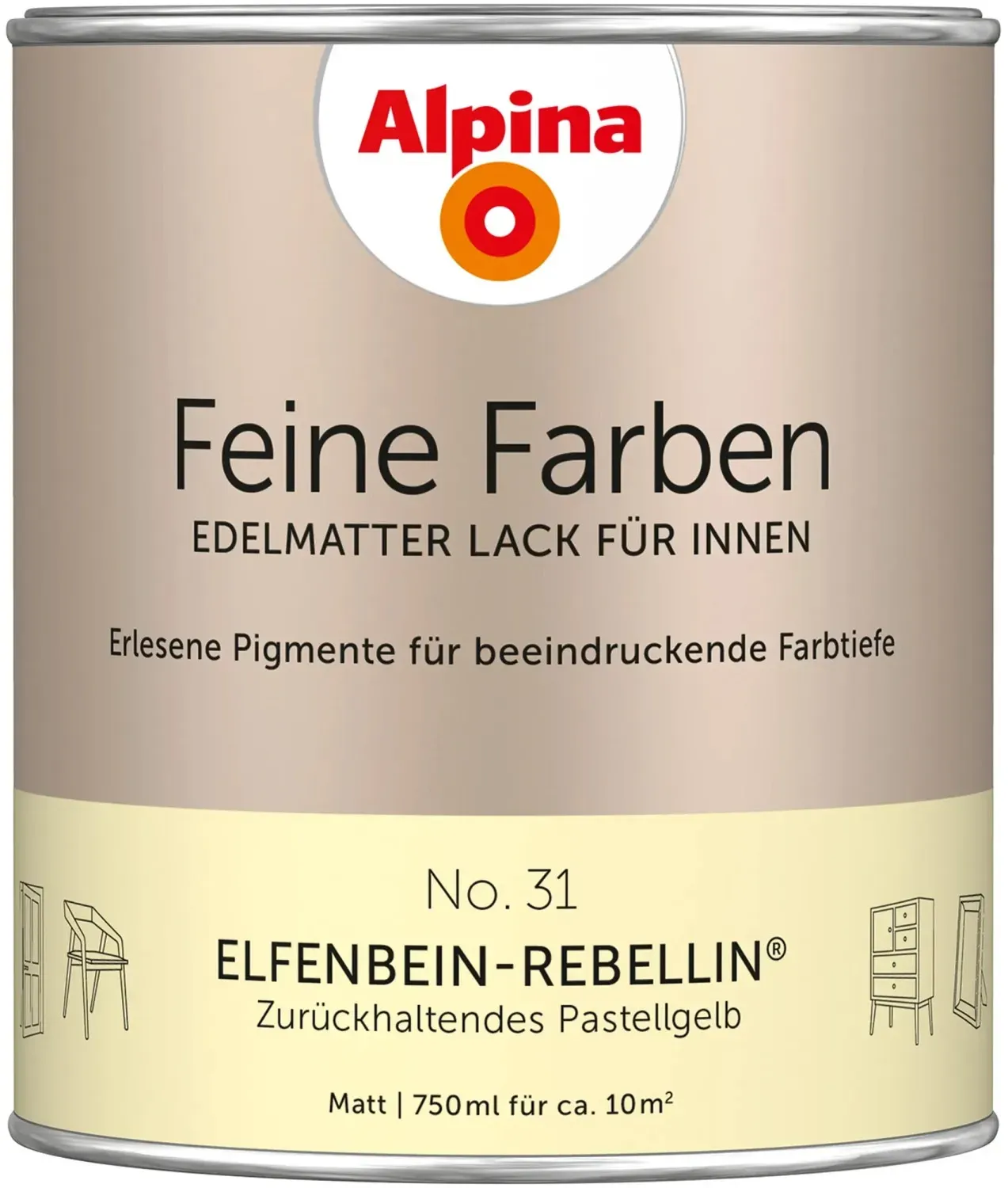 Feine Farben Lack 750 ml No. 31 elfenbein-rebellin