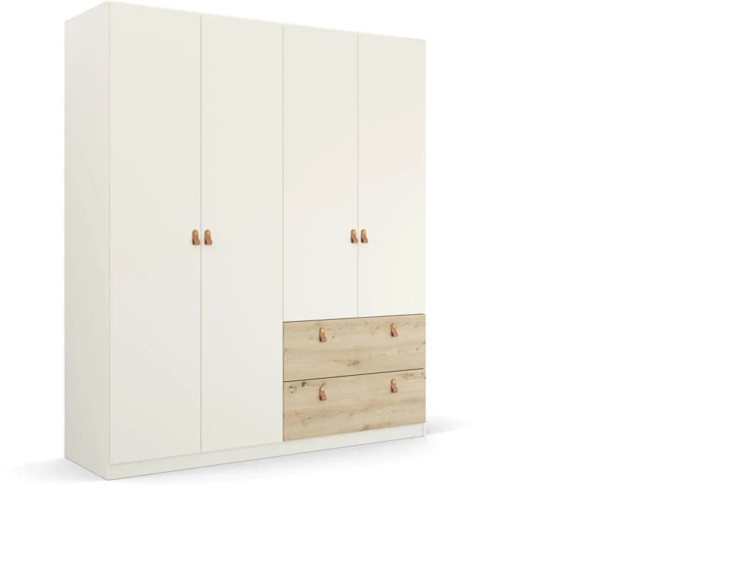 Drehtürenschrank Homey 181 x 210 x 54 cm Weiß