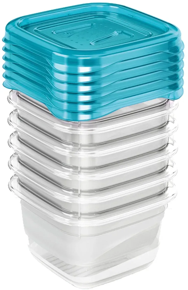 Frischhaltedose eckig blau 6,5 x 6,5 x 4 cm 90 ml 6-teiliges Set