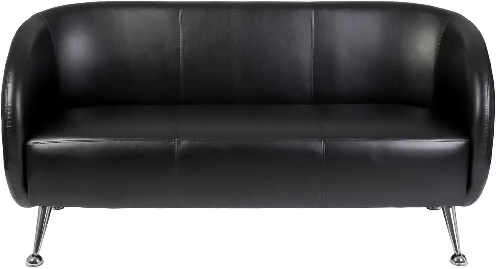 Couch Kunstleder 3-Sitzer Schwarz