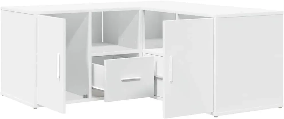 Eckregal 160 x 40 x 45 cm Weiß