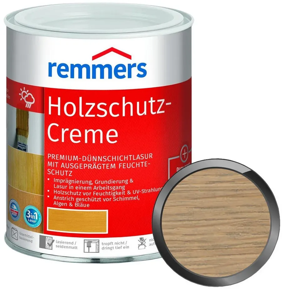 Holzschutz-Creme 3in1 Silbergrau 5 l