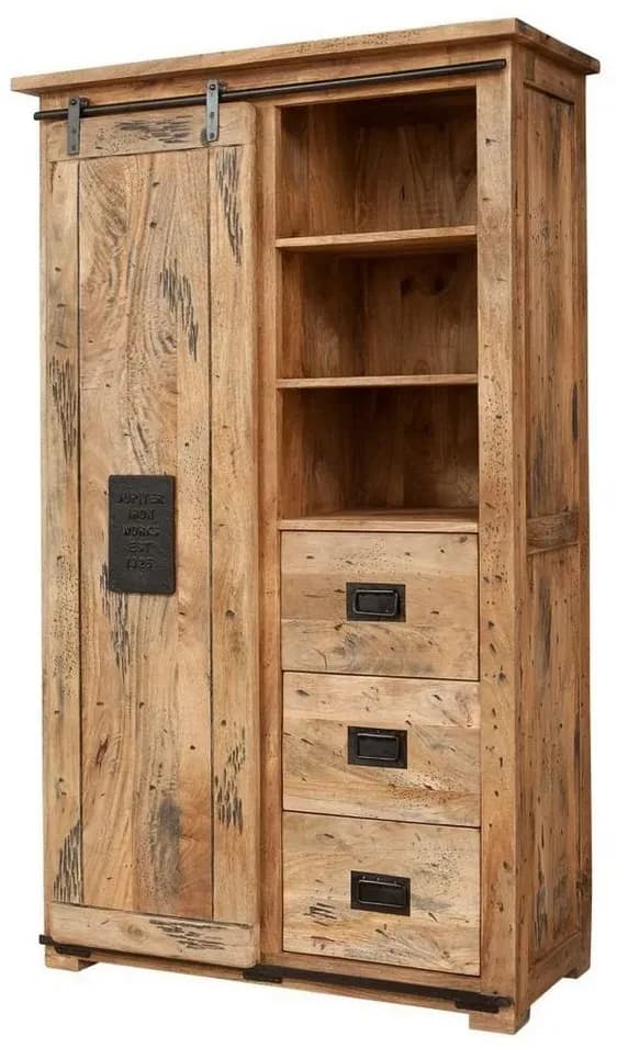 Schwebetürenschrank Mango 100 x 175 x 45 cm Beige
