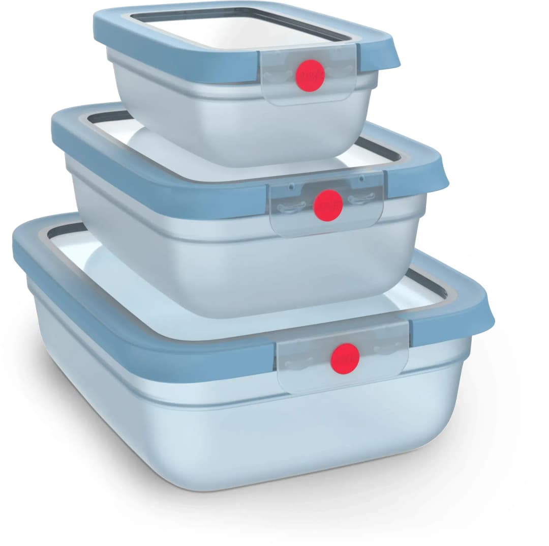 Frischhaltedose rechteckig blau 2,3 l 3-teiliges Set
