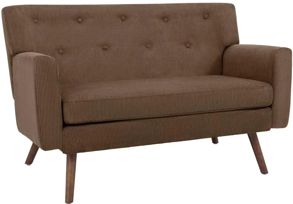 Sofa Cordbezug 2-Sitzer Dunkelbraun
