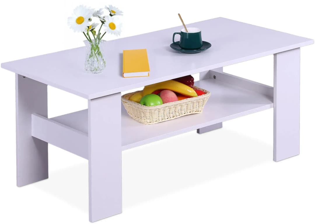 Couchtisch Weiß Holz 100 x 43,5 cm
