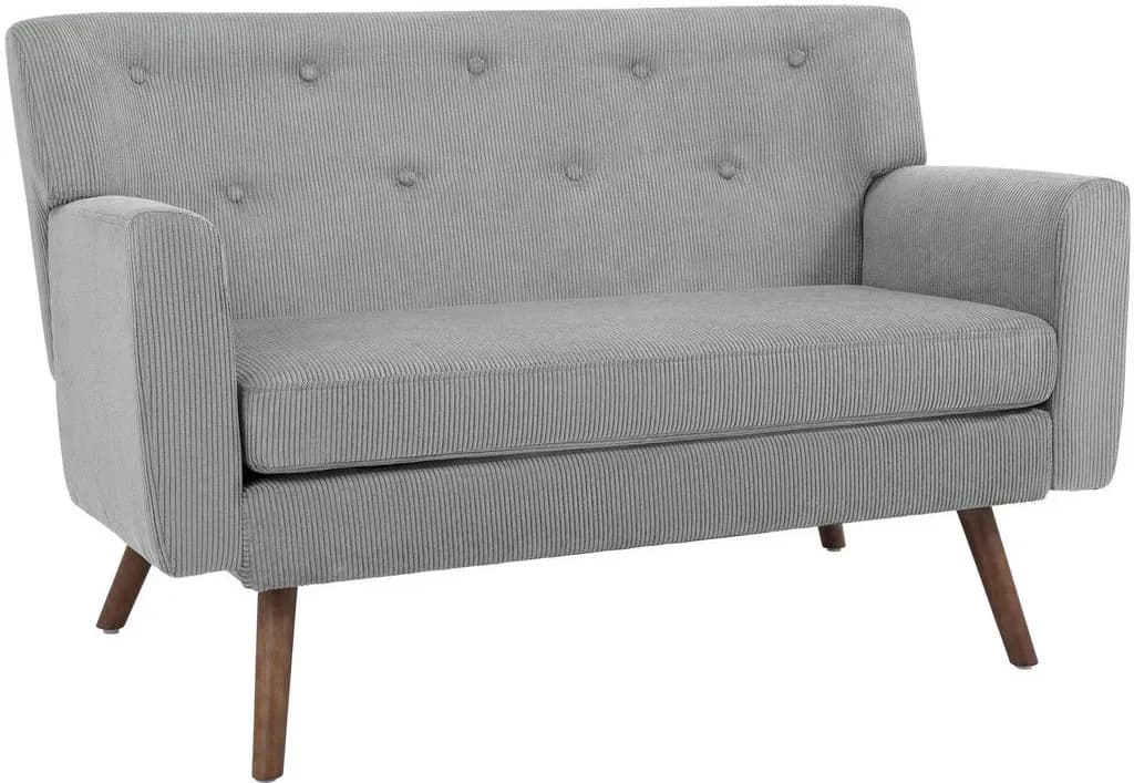 Couch Cordbezug 2-Sitzer Grau