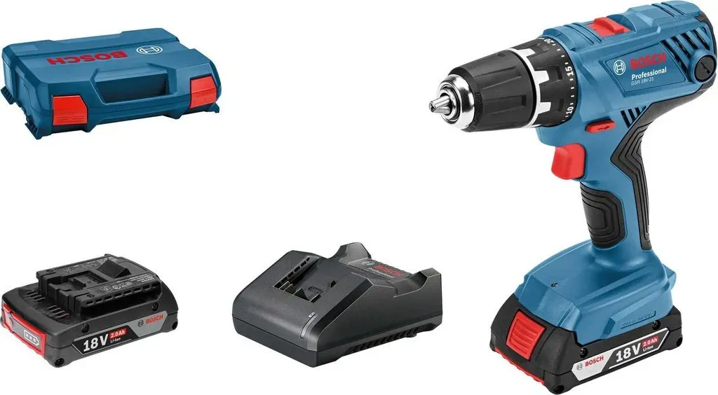 GSR 18V-21 Professional inkl. 2 x 2 Ah + L-Case 06019H100A