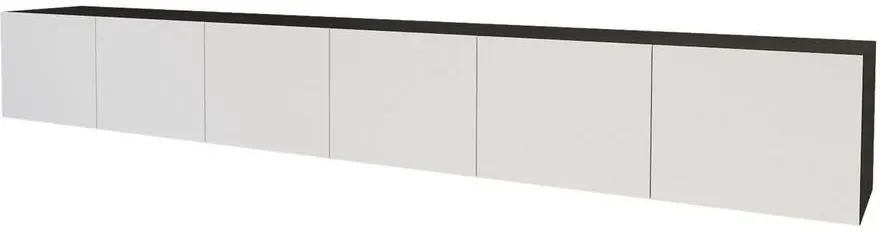 Elio Lowboard 300 cm Schwarz/Weiß Holzwerkstoff