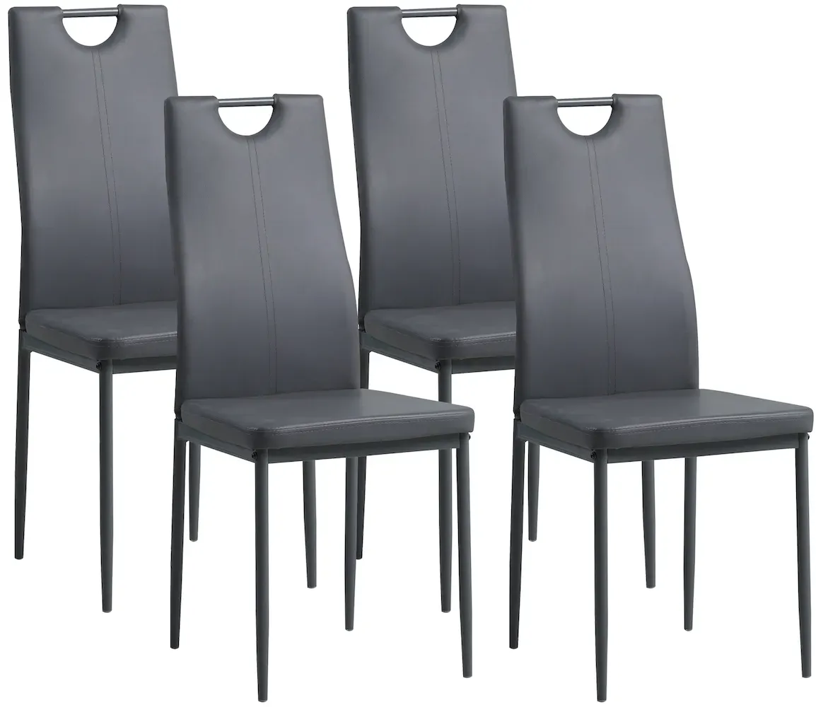 Esszimmerstuhl Salerno Kunstleder grau 4er Set