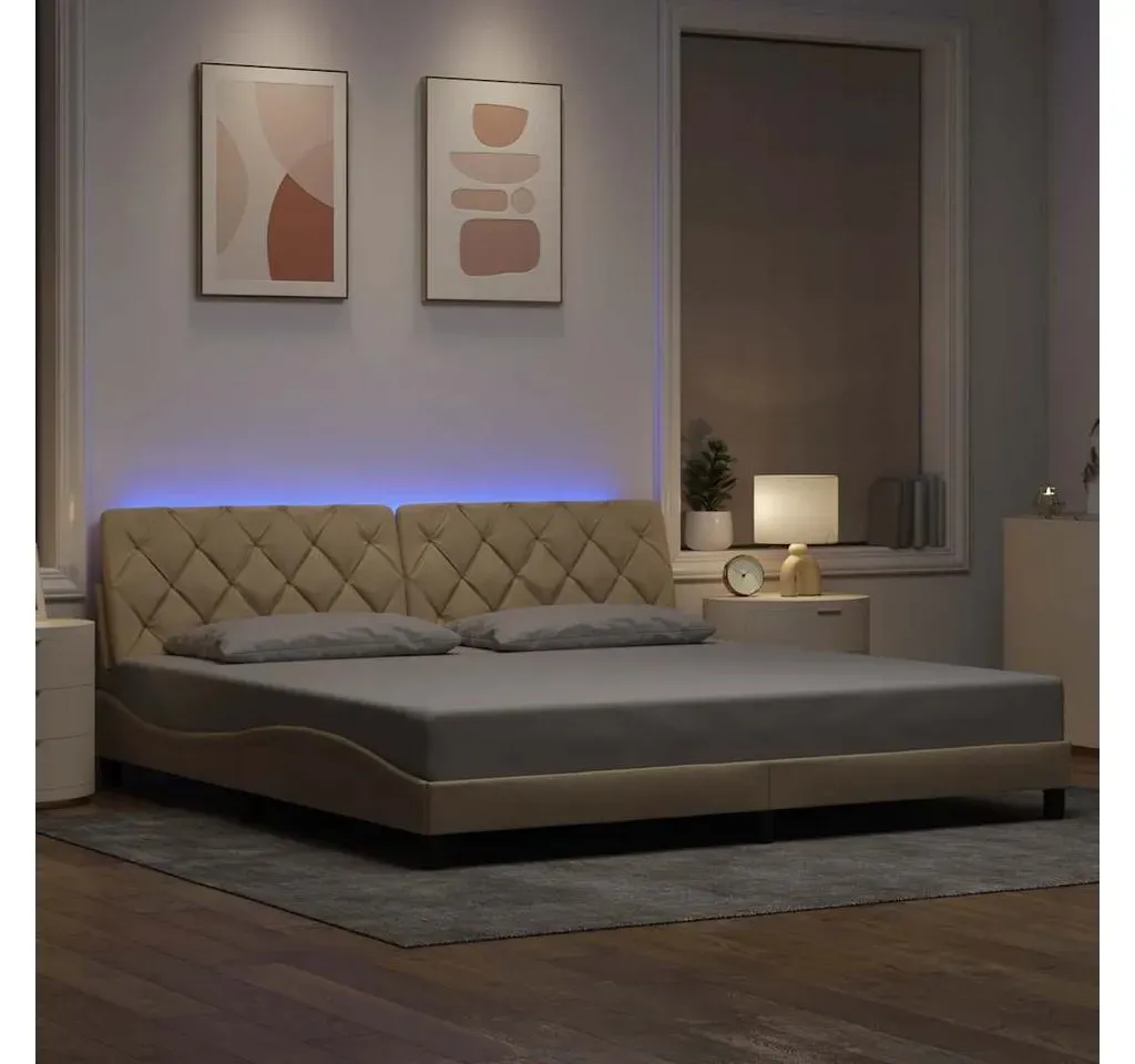 Bettgestell 200 x 200 cm Beige