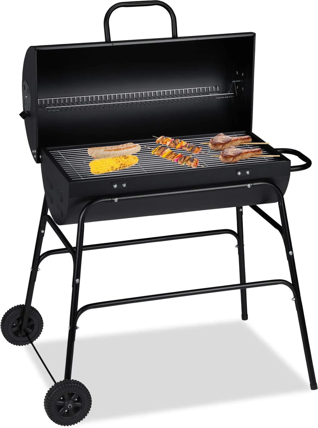 Holzkohlegrill XXL Grillwagen schwarz