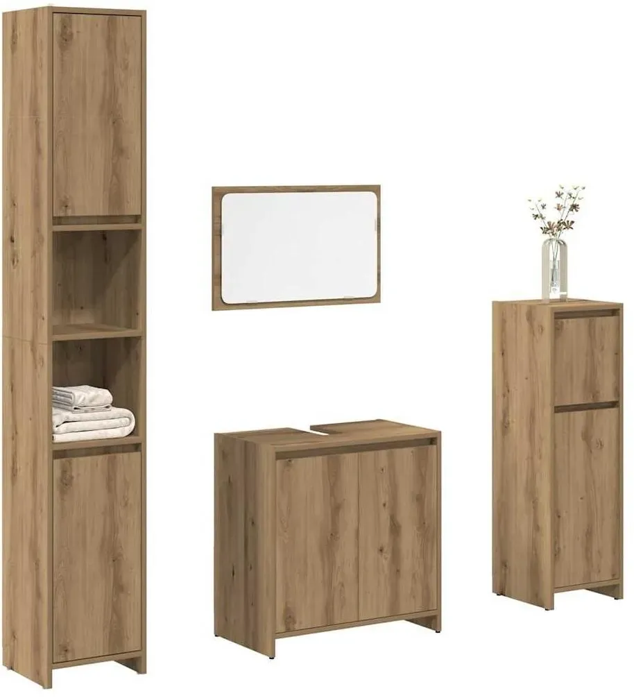 Badmöbel-Set Artisan-Eiche 4-tlg. Braun