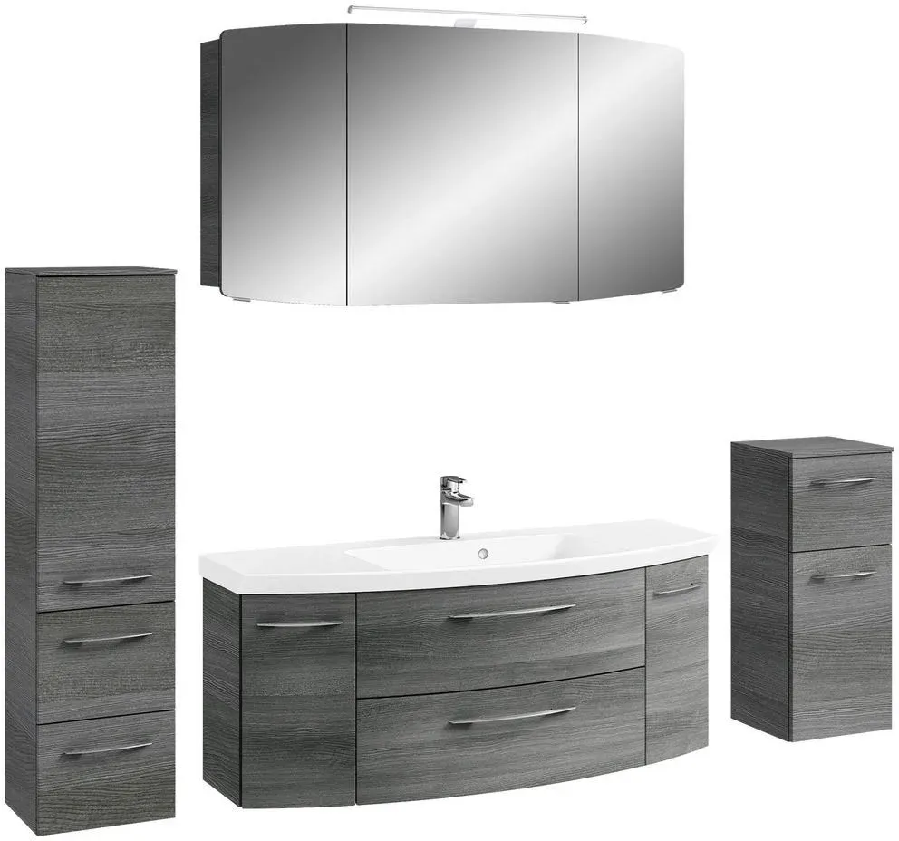 Cassca Sprint 5-tlg. 181 cm x 200 cm x 50,5 cm graphit struktur quer nachbildung