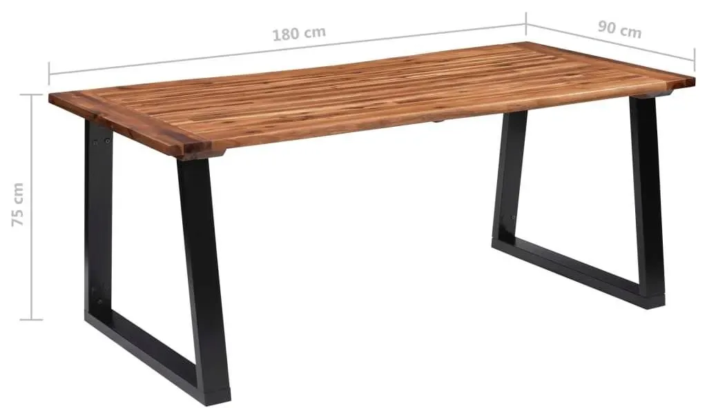 Akazie 180 x 75 x 90 cm braun
