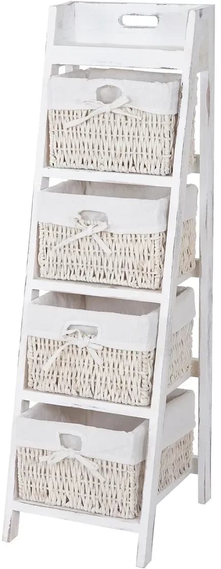 Leiterregal Goiana Standregal 101 x 30 x 4 cm Weiß