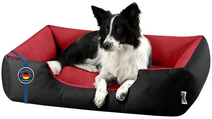 Hundekissen Lupi 80 x 65 cm rot/schwarz