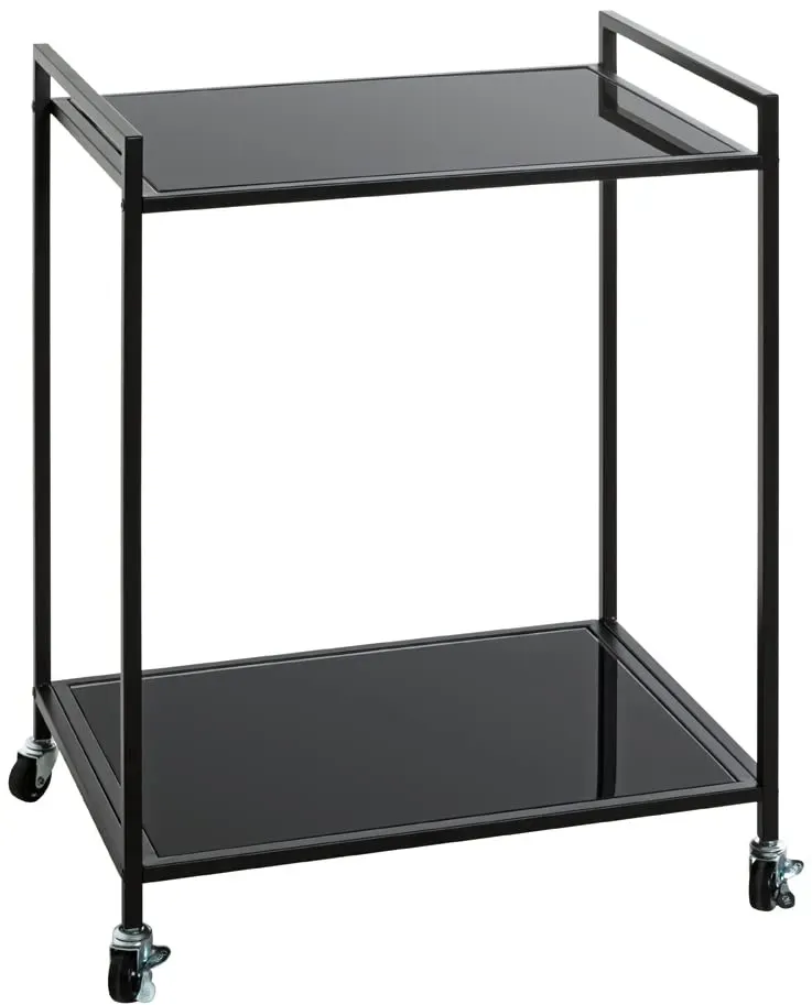 HAKU Möbel Beistelltisch rechteckig Sicherheitsglas schwarz 50,0 x 36,0 x 69,0 cm, 1 St.