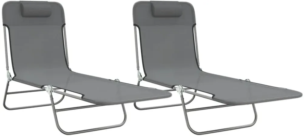 Sonnenliege 200 x 60 x 21 cm Grau