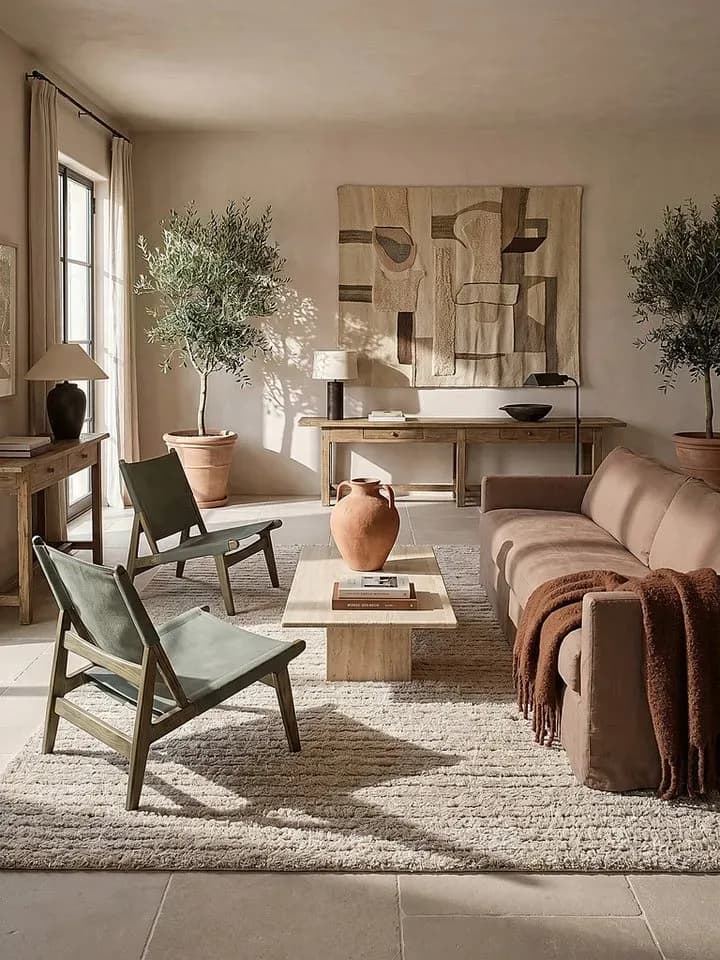 ATRIO Shaggyteppich 140 x 200 cm Beige