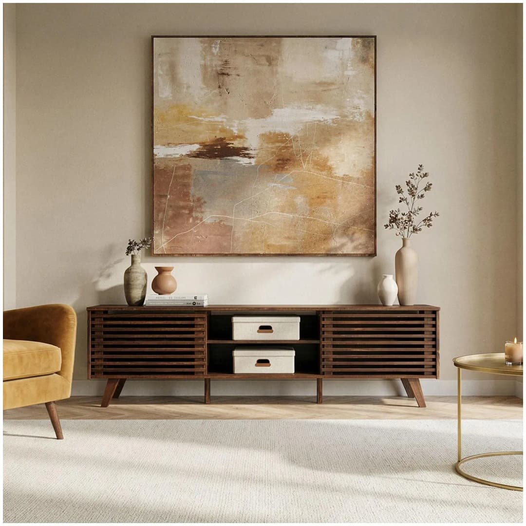 RIAN Lowboard 175 x 50 x 38 cm Nussbaum Massivholz