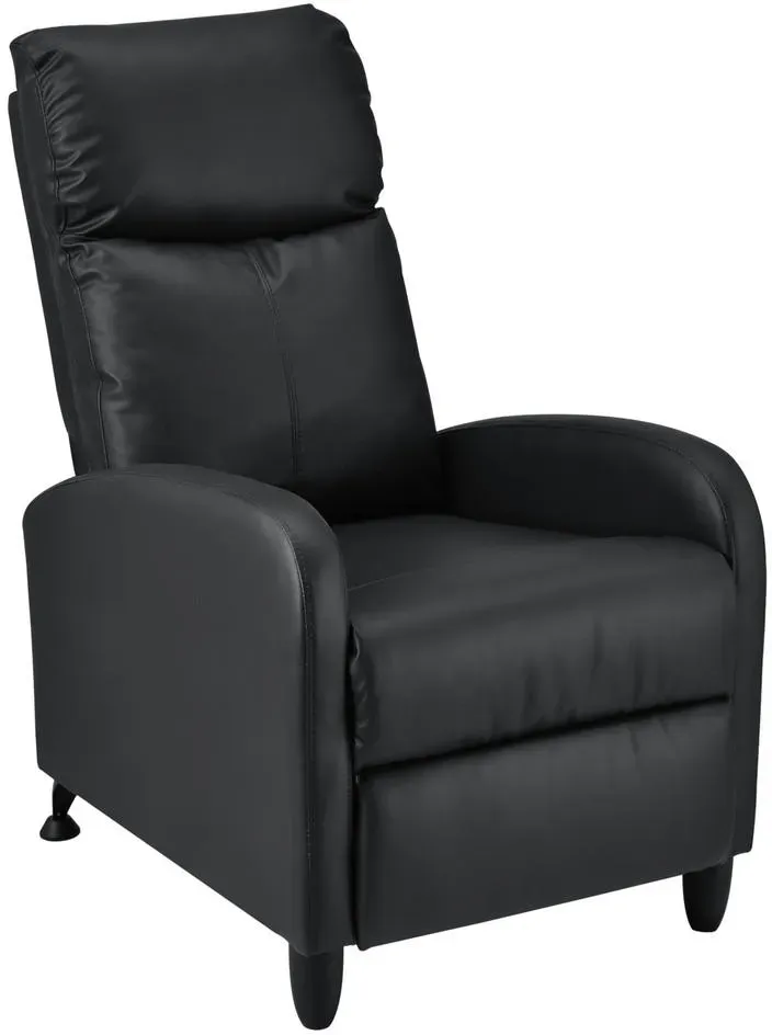 Relaxsessel Bregenz Kunstleder 60 x 102 x 92 cm Schwarz mit verstellbarer Rückenlehne