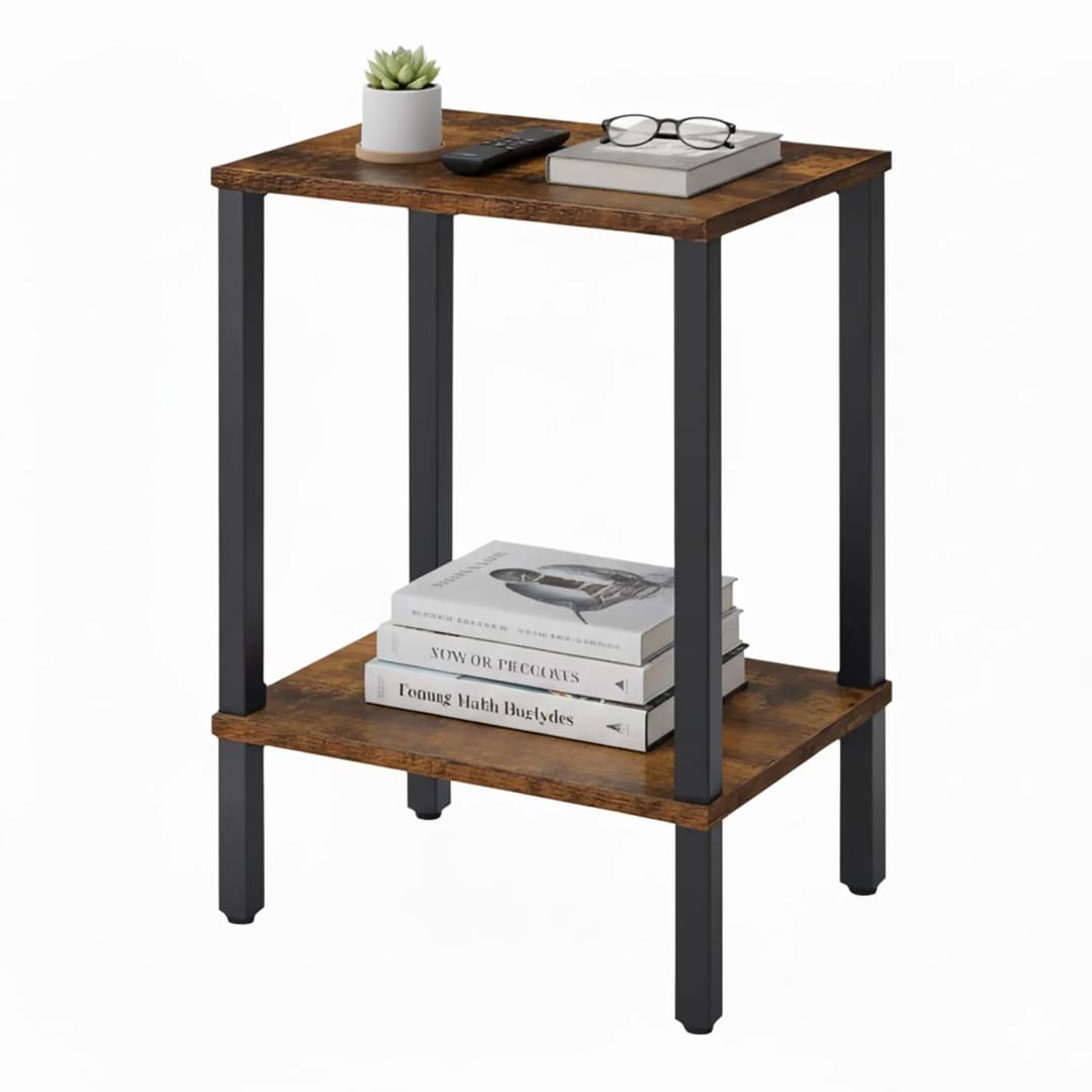 Beistelltisch Braun Schwarz Industrial 55 x 38 x 30 cm
