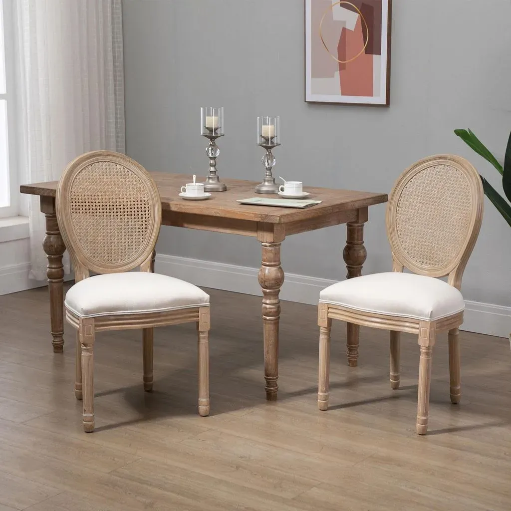 Esszimmerstuhl Linen-Touch Braun 2er Set