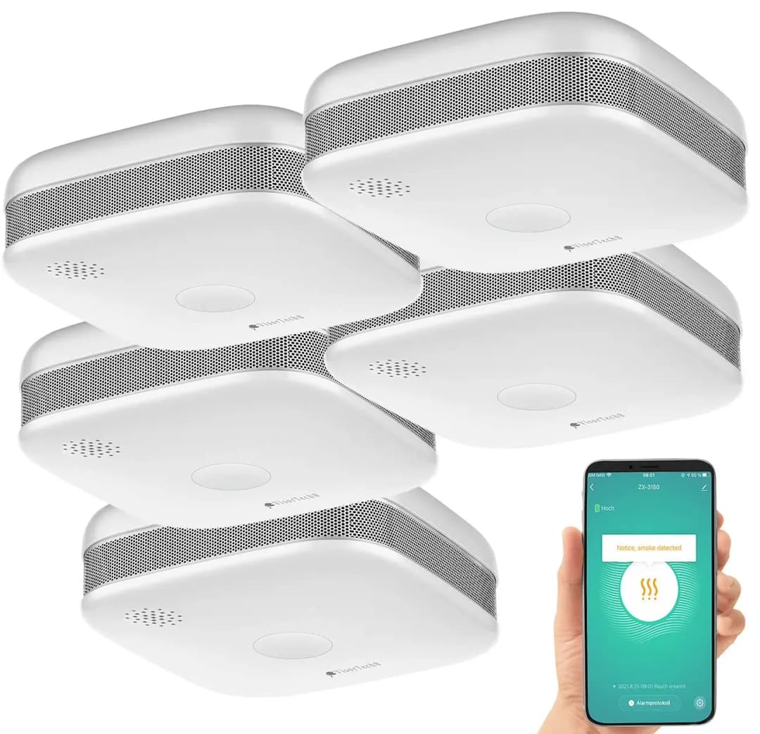WLAN-Design-Rauchmelder Weiß 5 St.