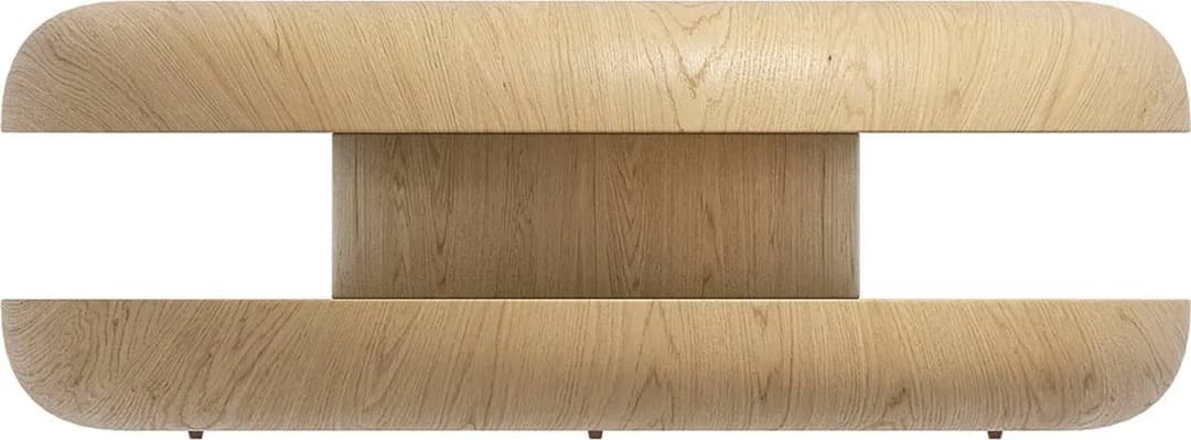 Couchtisch rund beige Eiche 90 x 35 cm