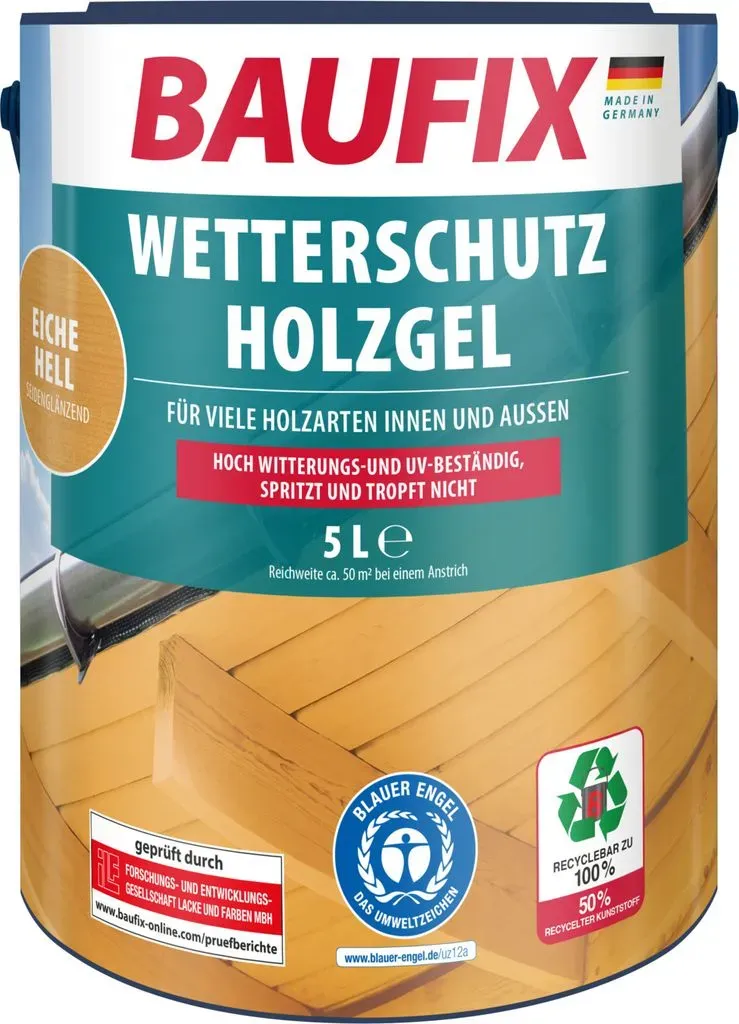 Wetterschutz-Holzgel Eiche hell seidenglänzend 5 l