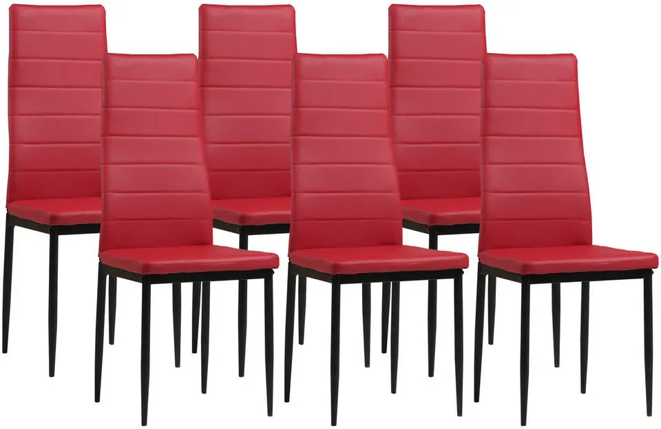 Esszimmerstuhl Milano Kunstleder rot 6er Set