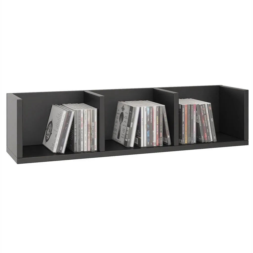 CD Regal Hängeregal 75 x 18 x 18 cm Schwarz