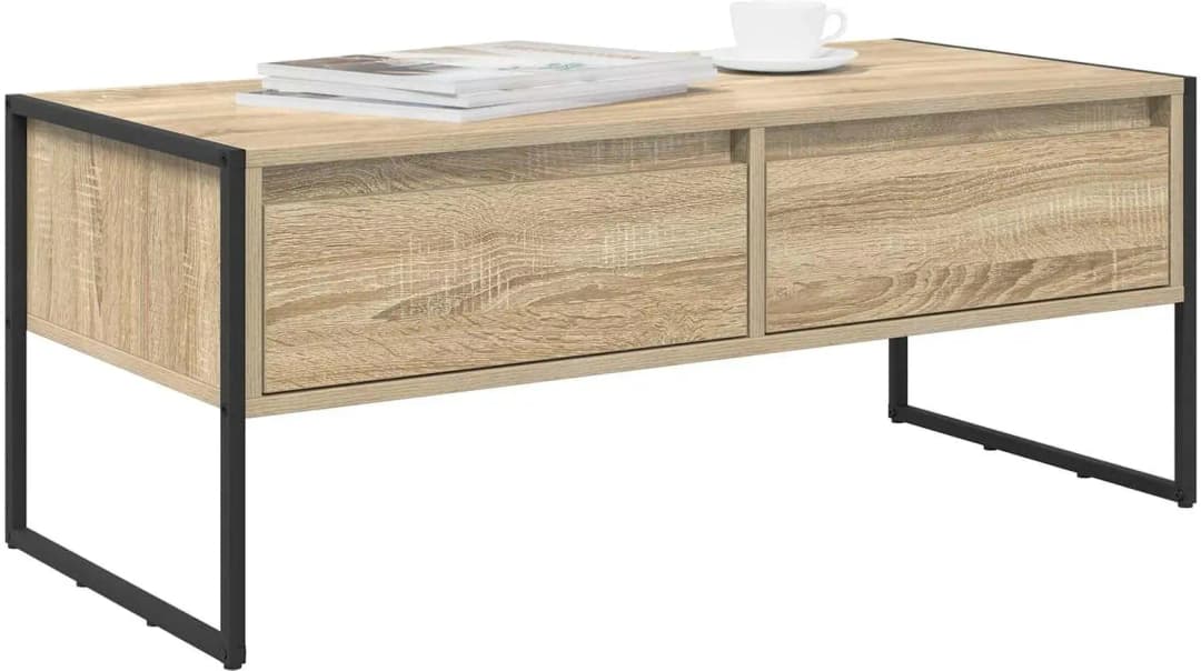 Couchtisch mit Schubladen Sonoma Braun Eiche 100 x 46 x 40 cm
