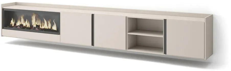 Lowboard 315x50 cm Beige Holzwerkstoff
