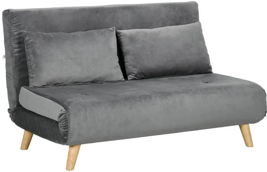 Schlafsessel mit Bettfunktion Polyester 78 x 79 x 130 cm Grau mit Kissen