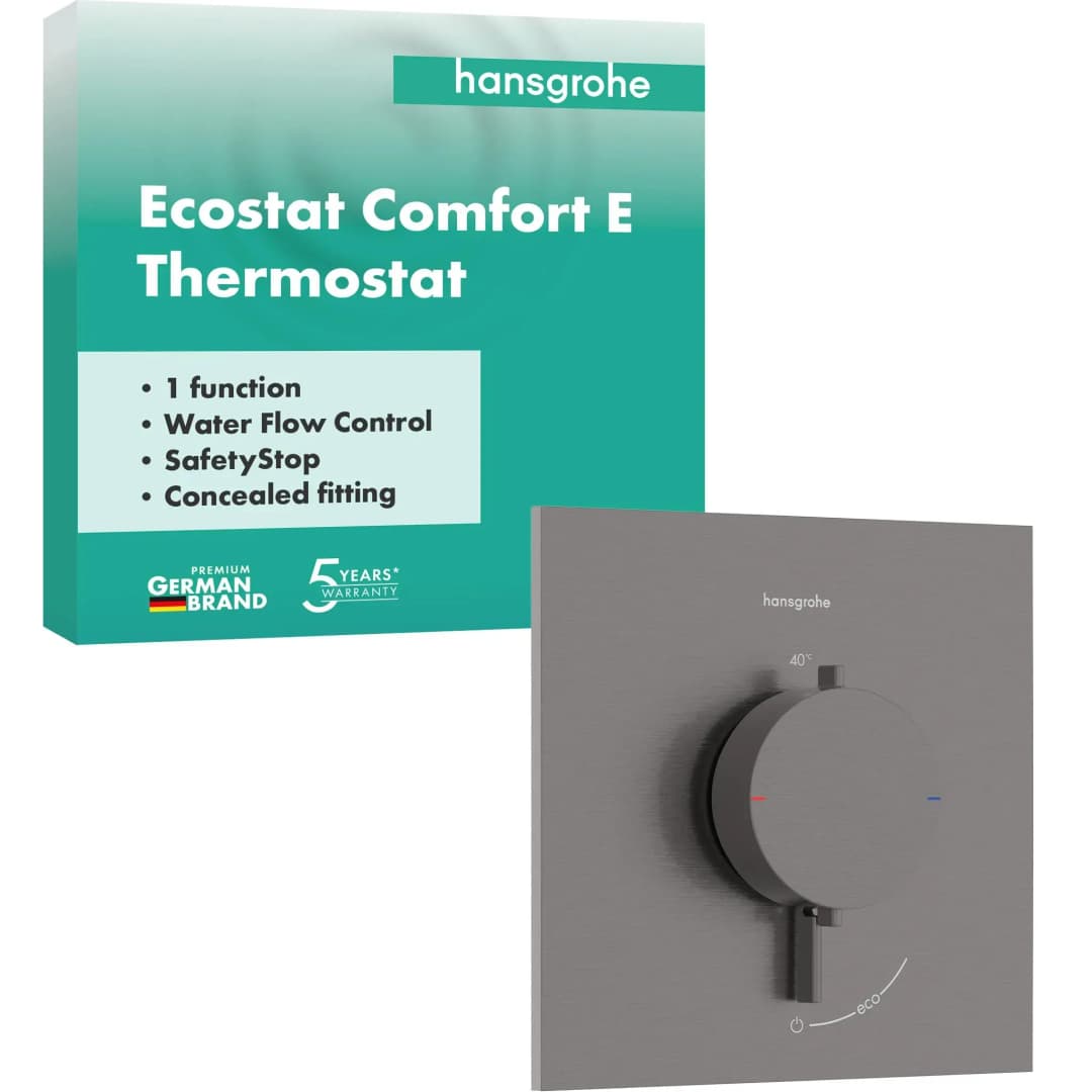 Ecostat Comfort E Duschthermostat Unterputz für 1 Verbraucher Brushed Black Chrome 33710340