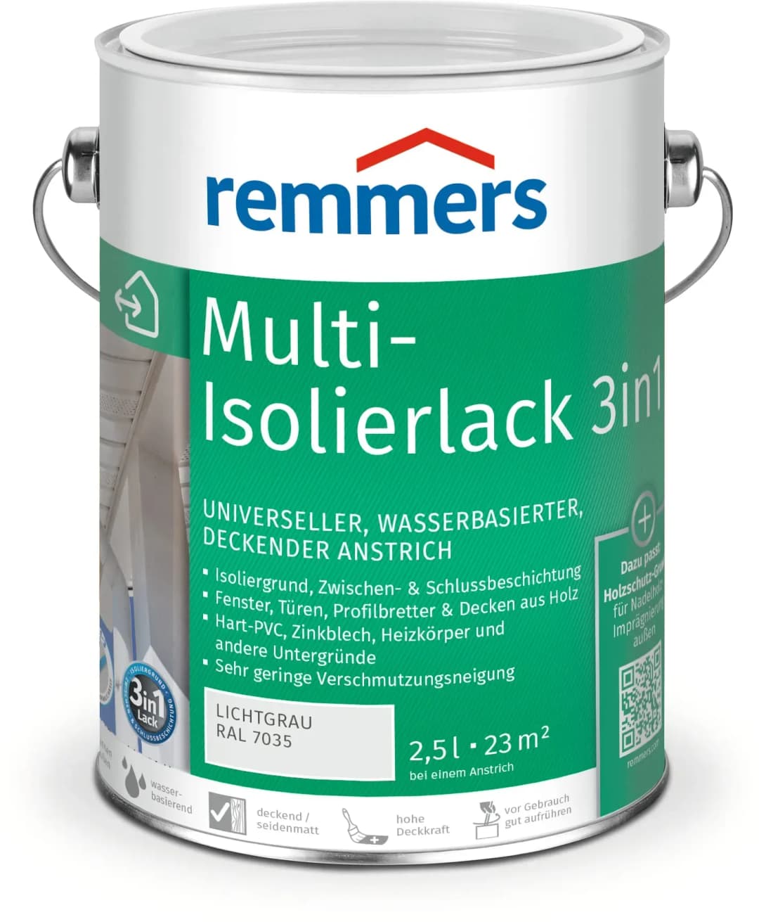 Multi-Lack 3in1 lichtgrau (RAL 7035) 2,5 l