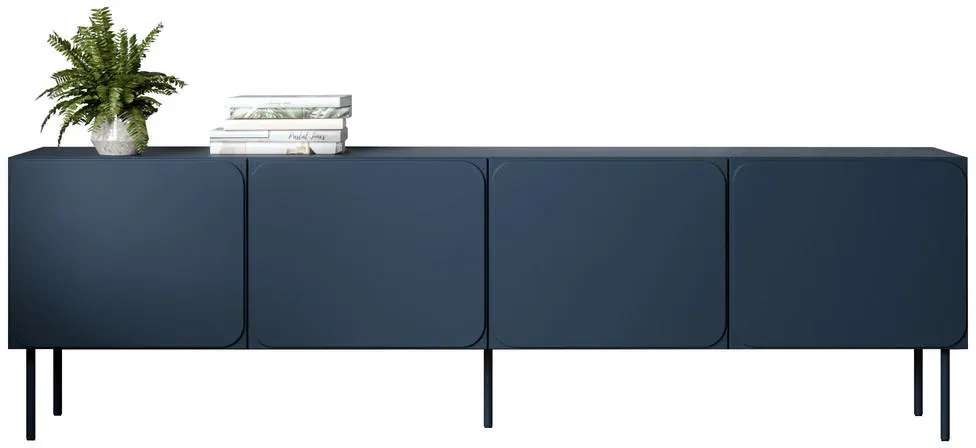 Rafael TV-Lowboard 200x40x61 cm Blau/Metall
