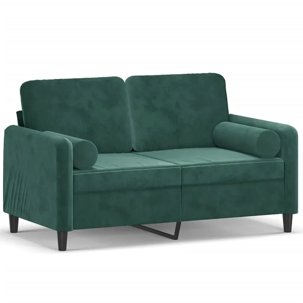 Couch Samt 2-Sitzer Dunkelgrün