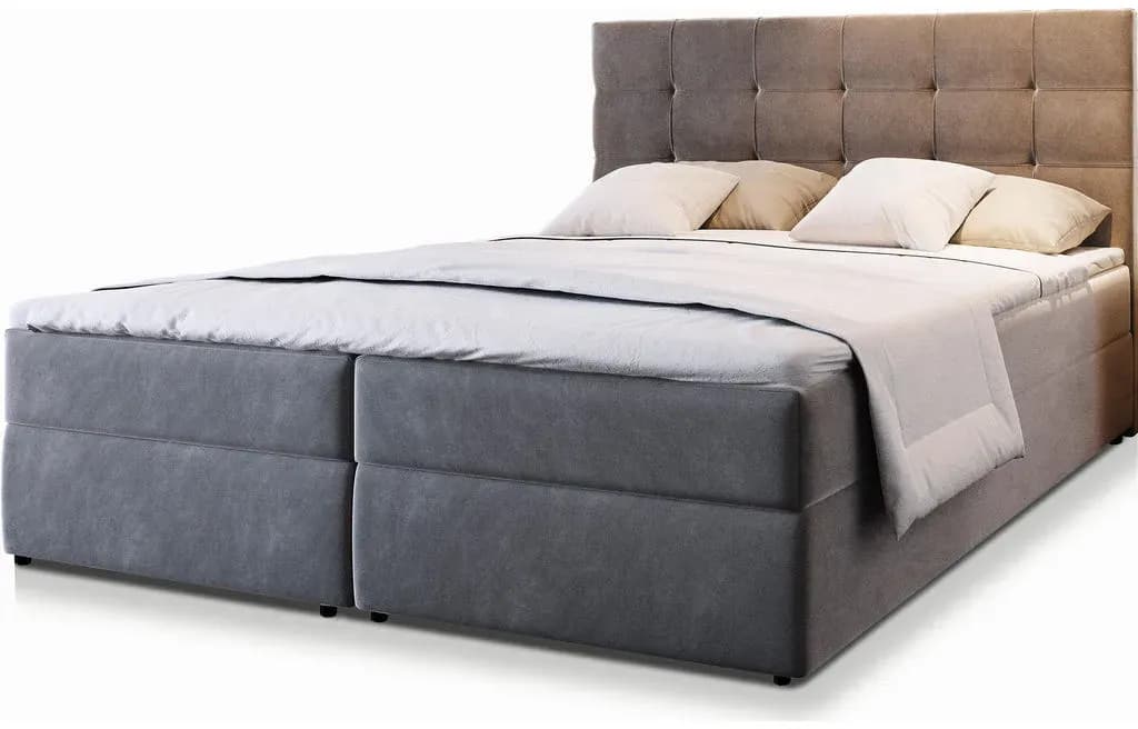 Boxspringbett GLOS 140 x 200 cm Grau